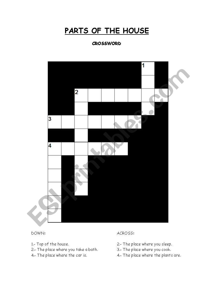 The parts of the house worksheet