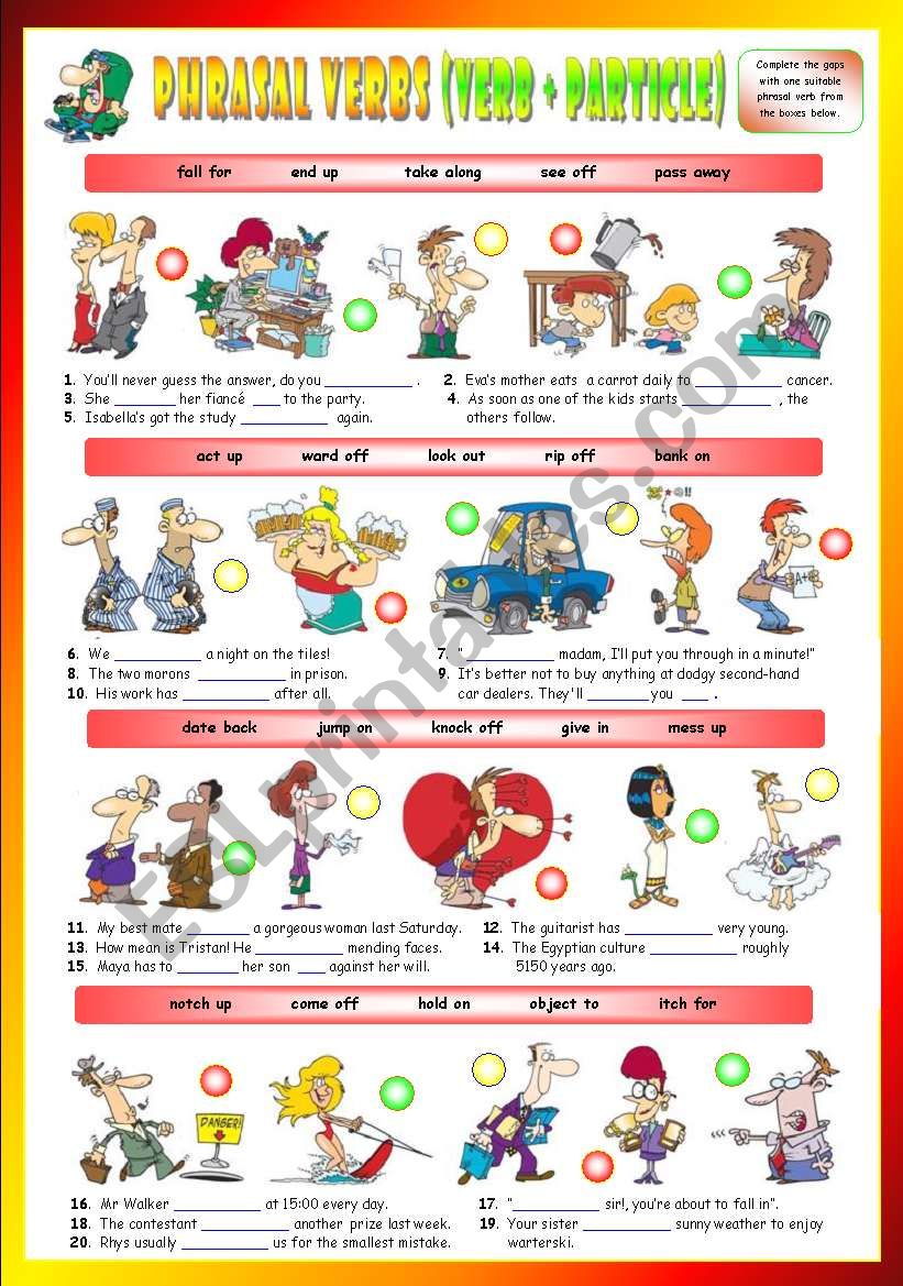 Phrasal Verbs (Tenth series). Exercises (Part 2/3). Key included!!! 