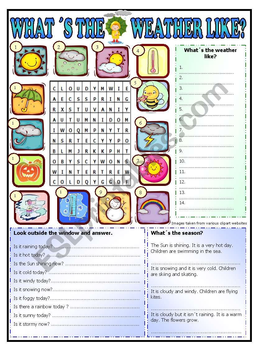 What Â´s  the weather like? (BW+key) for beginners