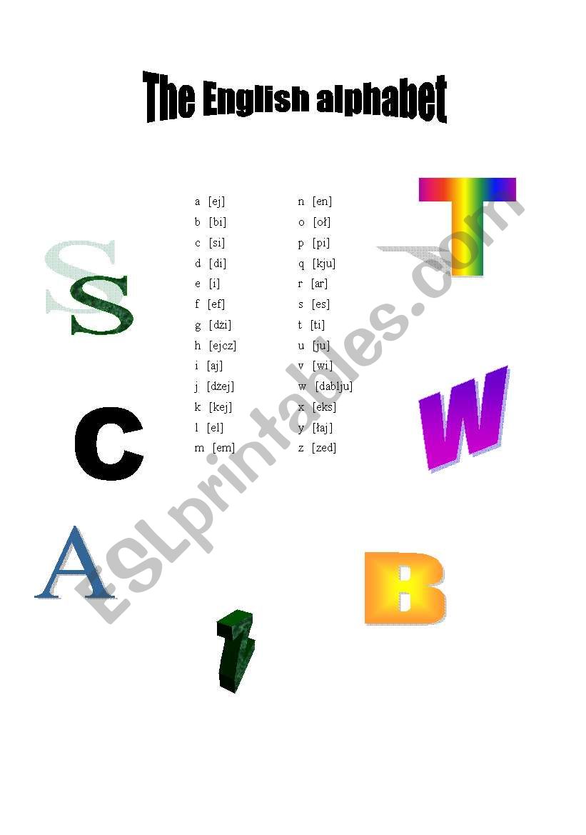 The alphabet worksheet