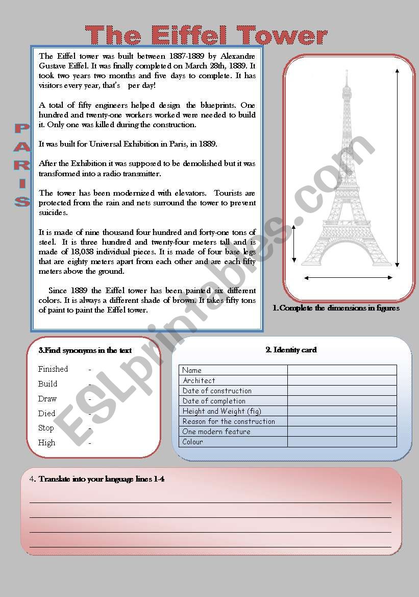 Simple Reading : The Eiffel Tower