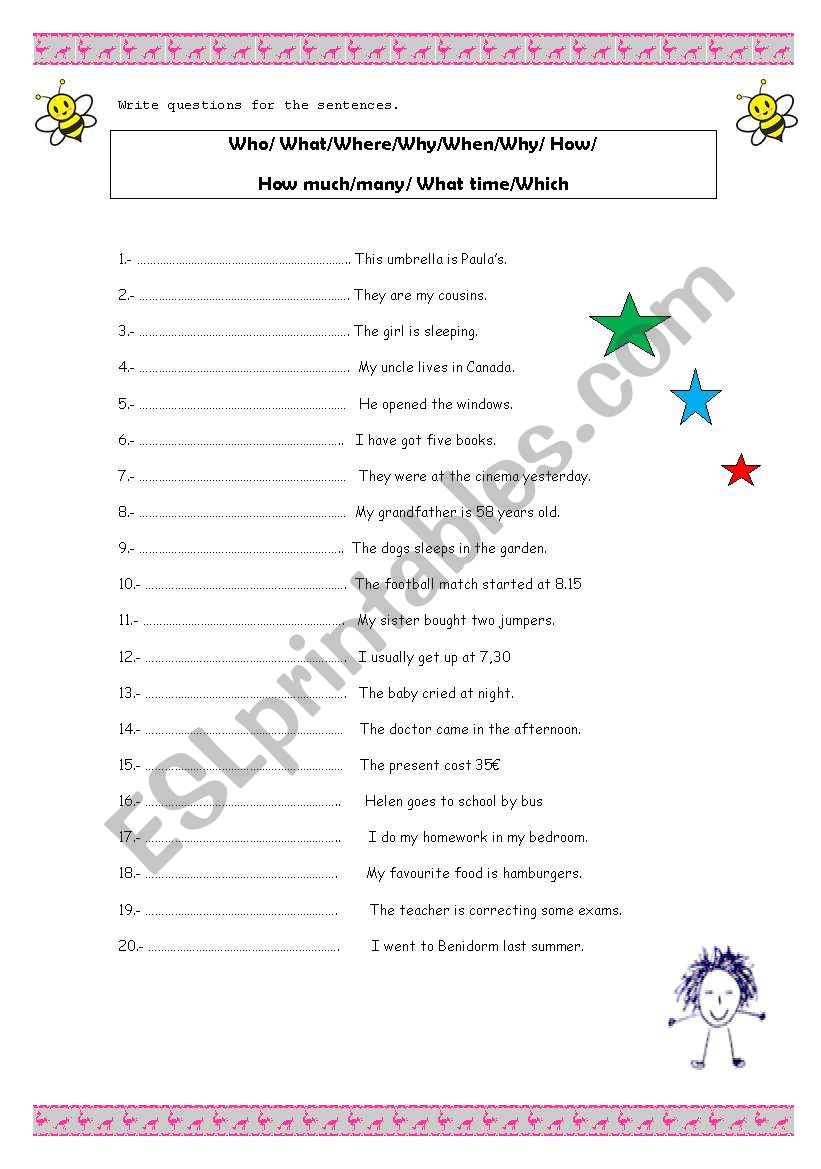 QUESTIONS worksheet