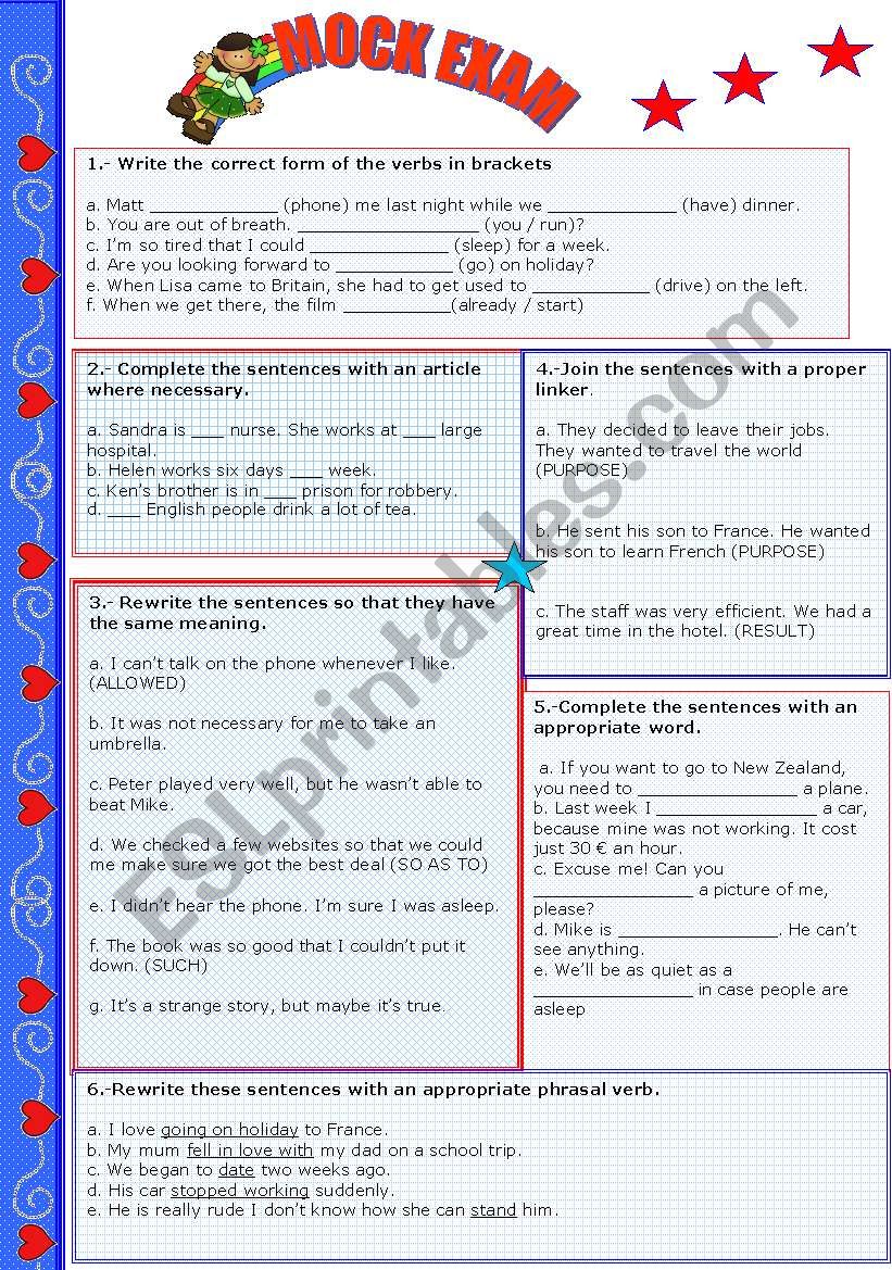 MOCK EXAM worksheet