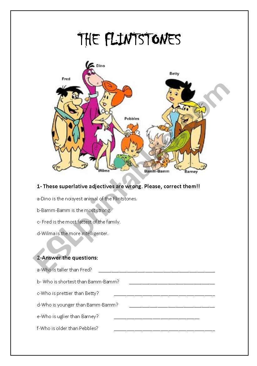 The Flintstones worksheet