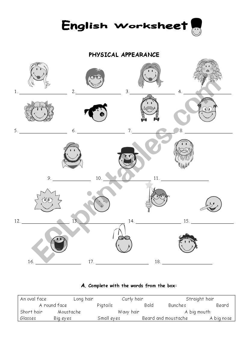 Describing people worksheet