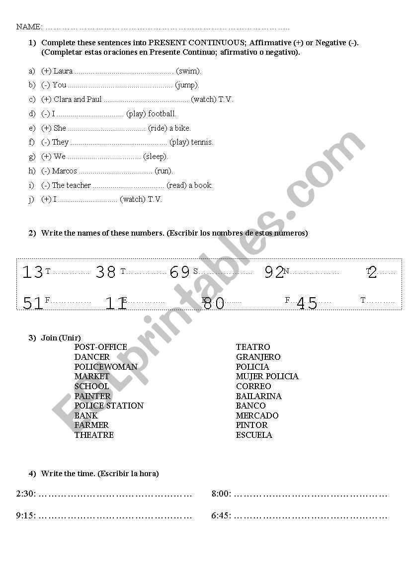 Revision of some topics (2) worksheet