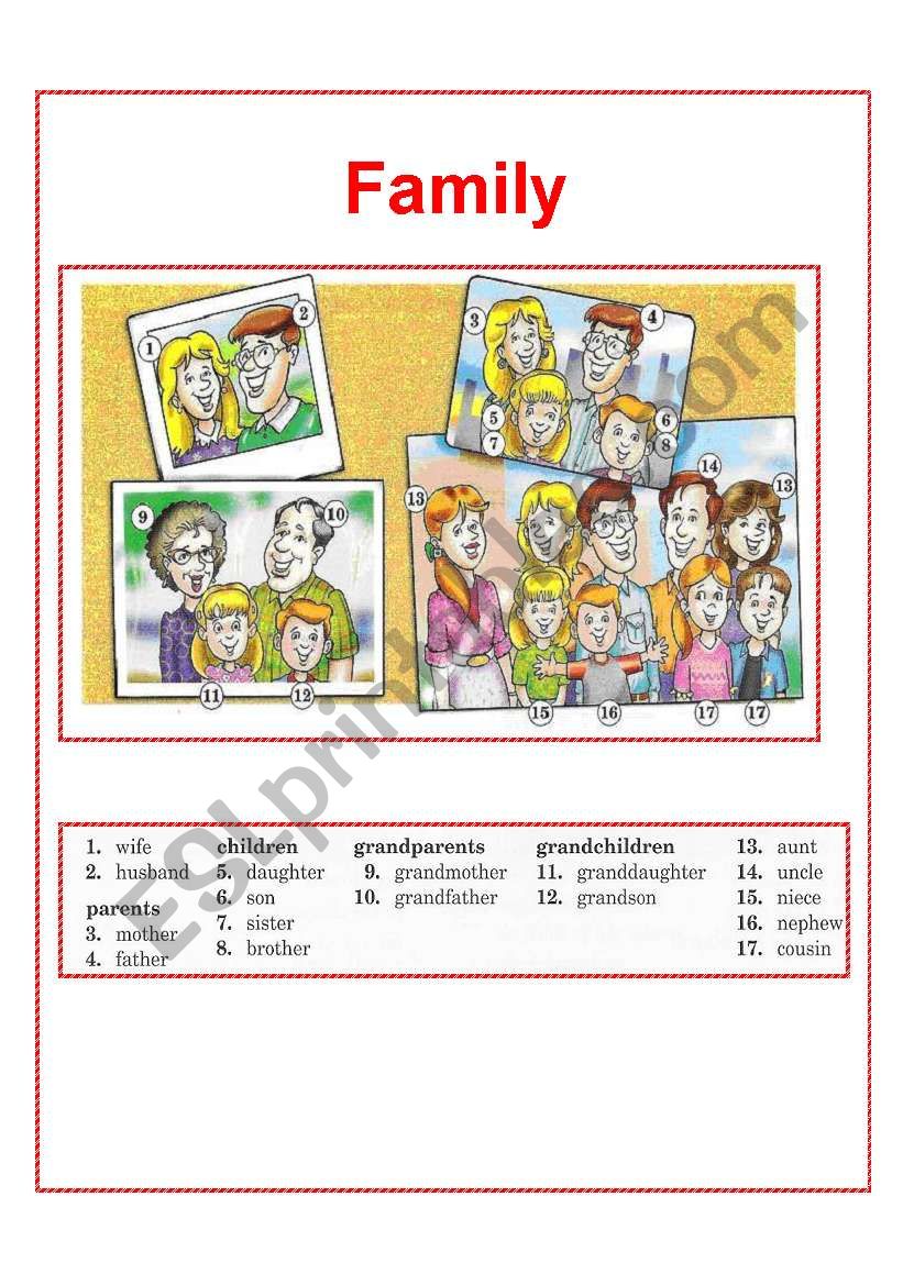 Family worksheet