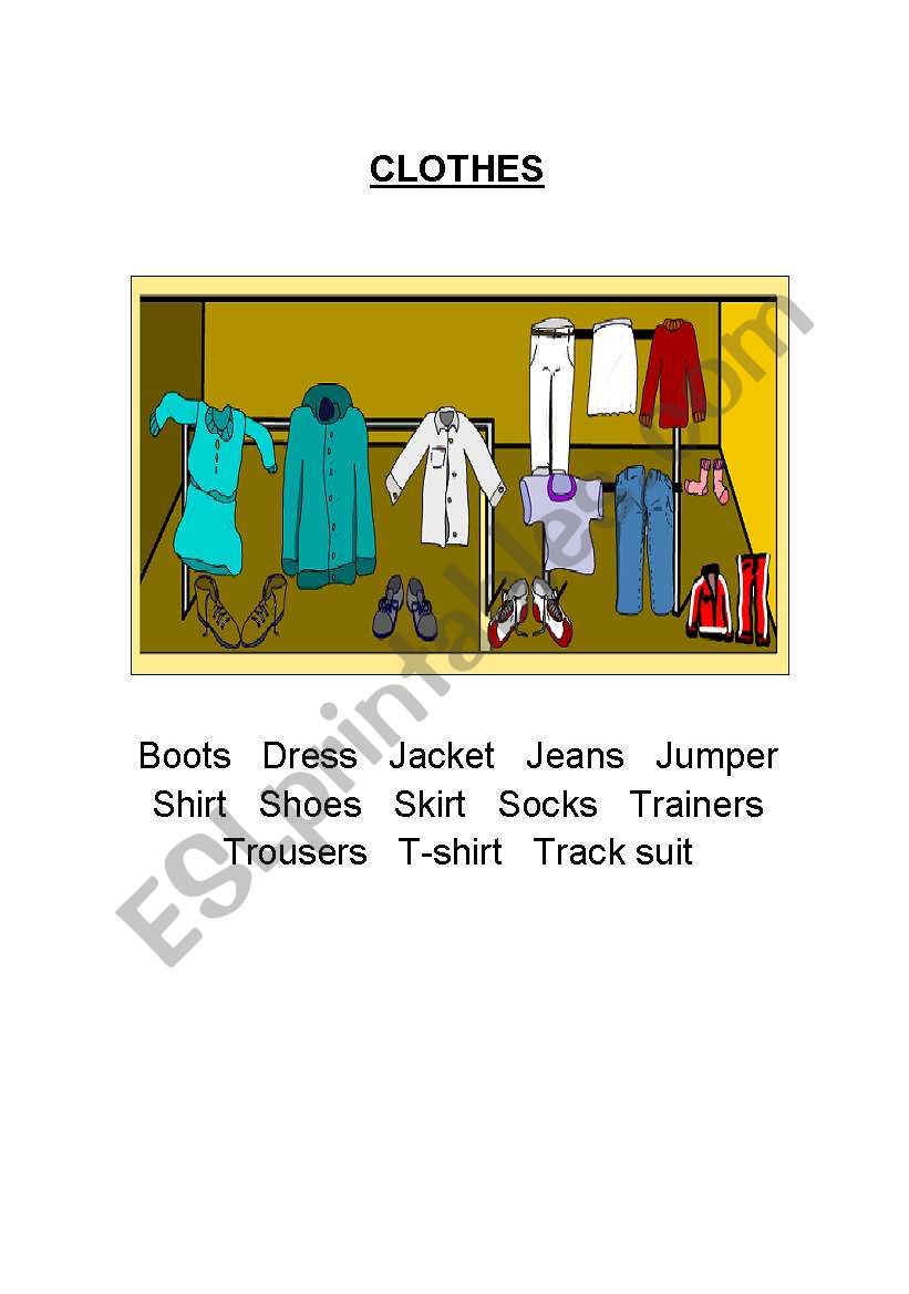 Clothes worksheet