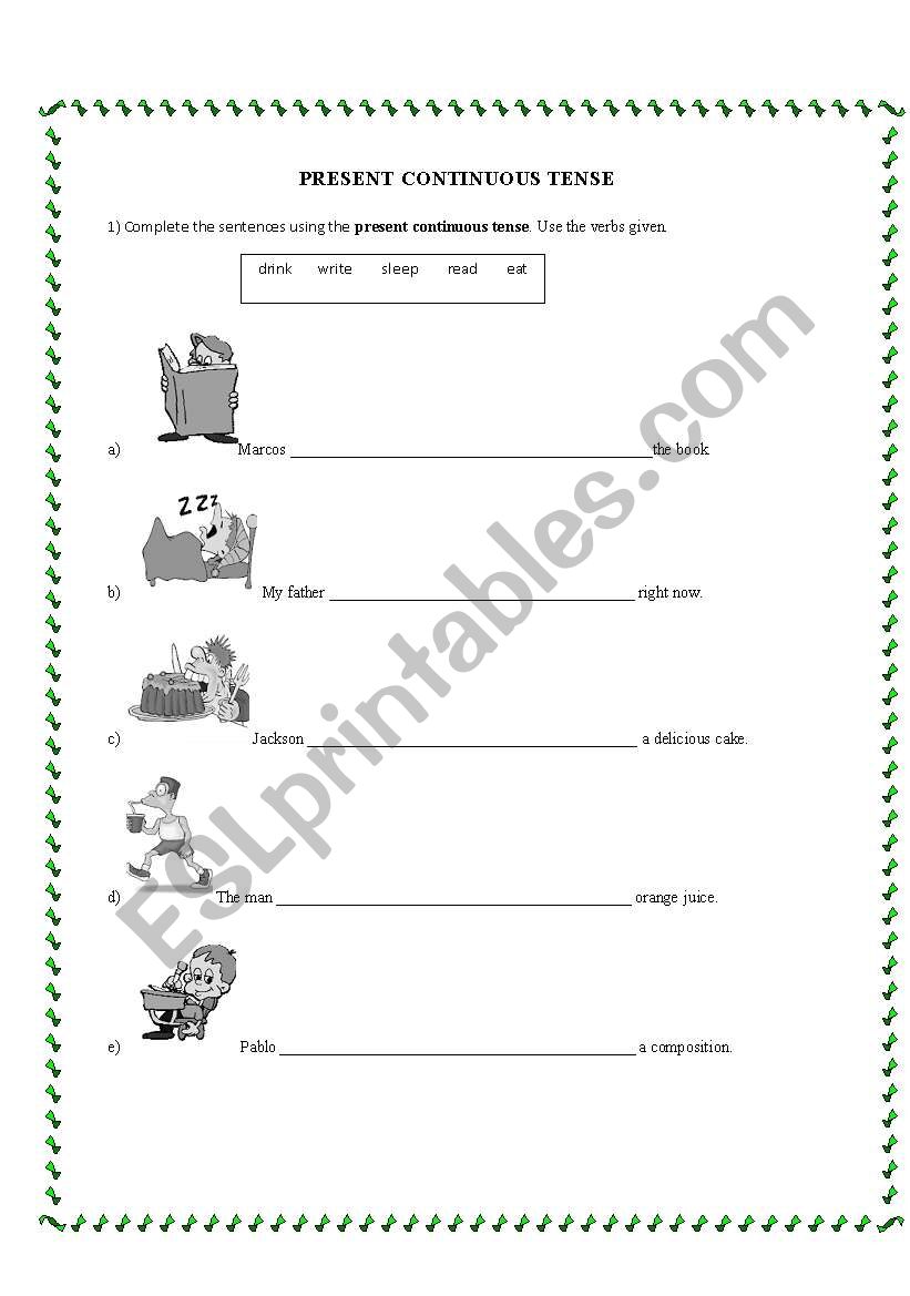 Present Continuous worksheet