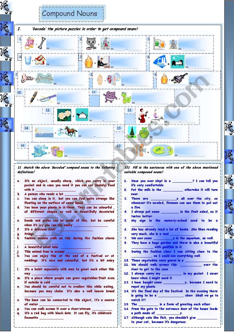 Compound Nouns worksheet