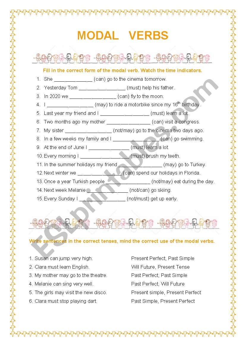 Modal Verbs worksheet