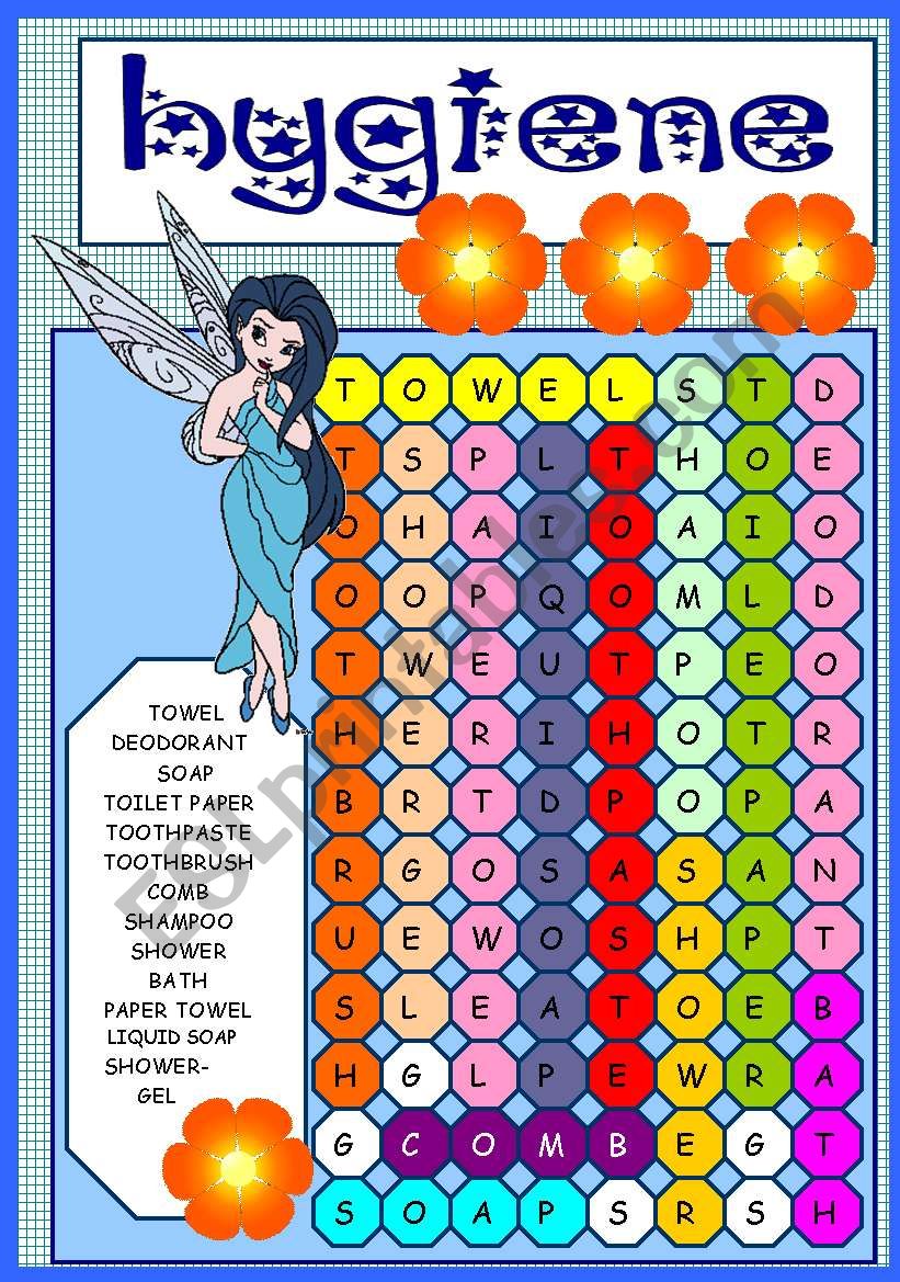 HYGIENE PUZZLE - KEY worksheet