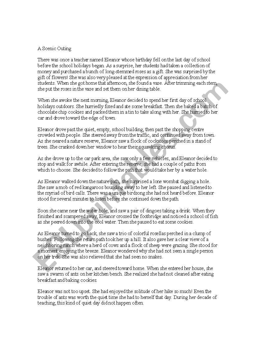 A Scenic Outing worksheet