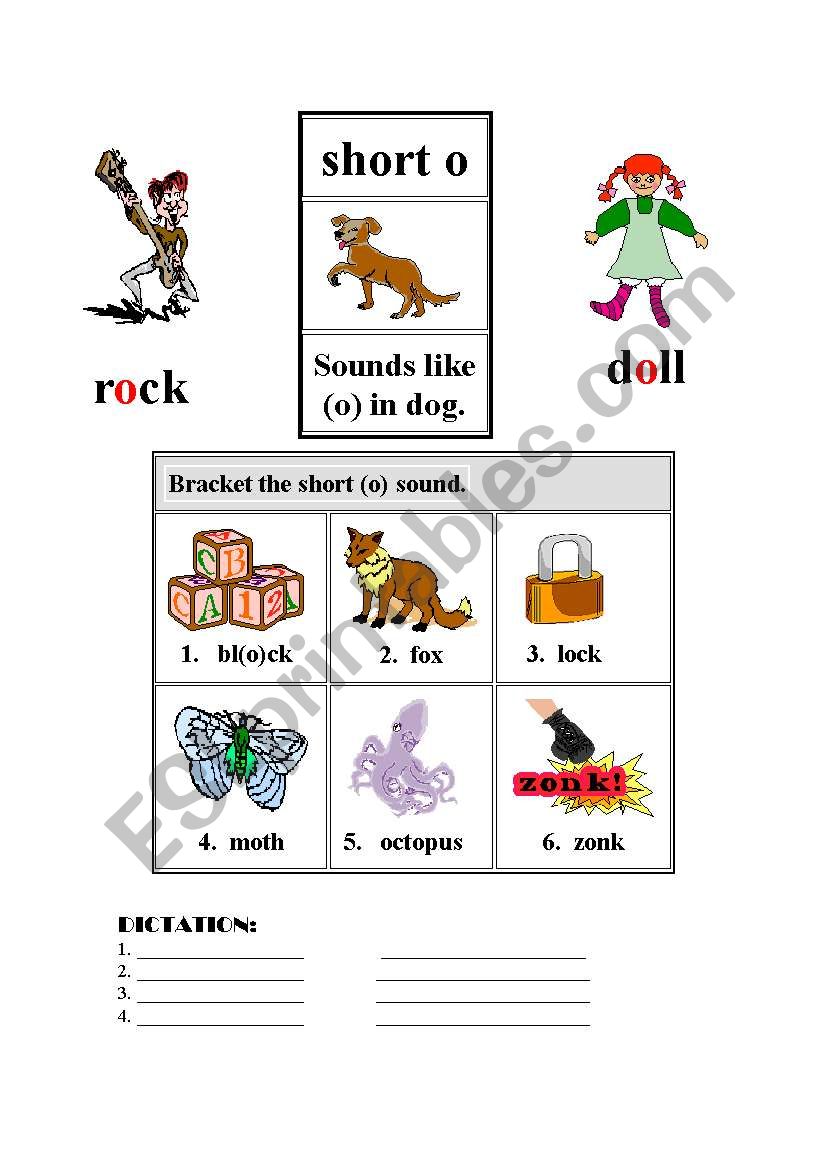 SHORT O- SHORT U worksheet