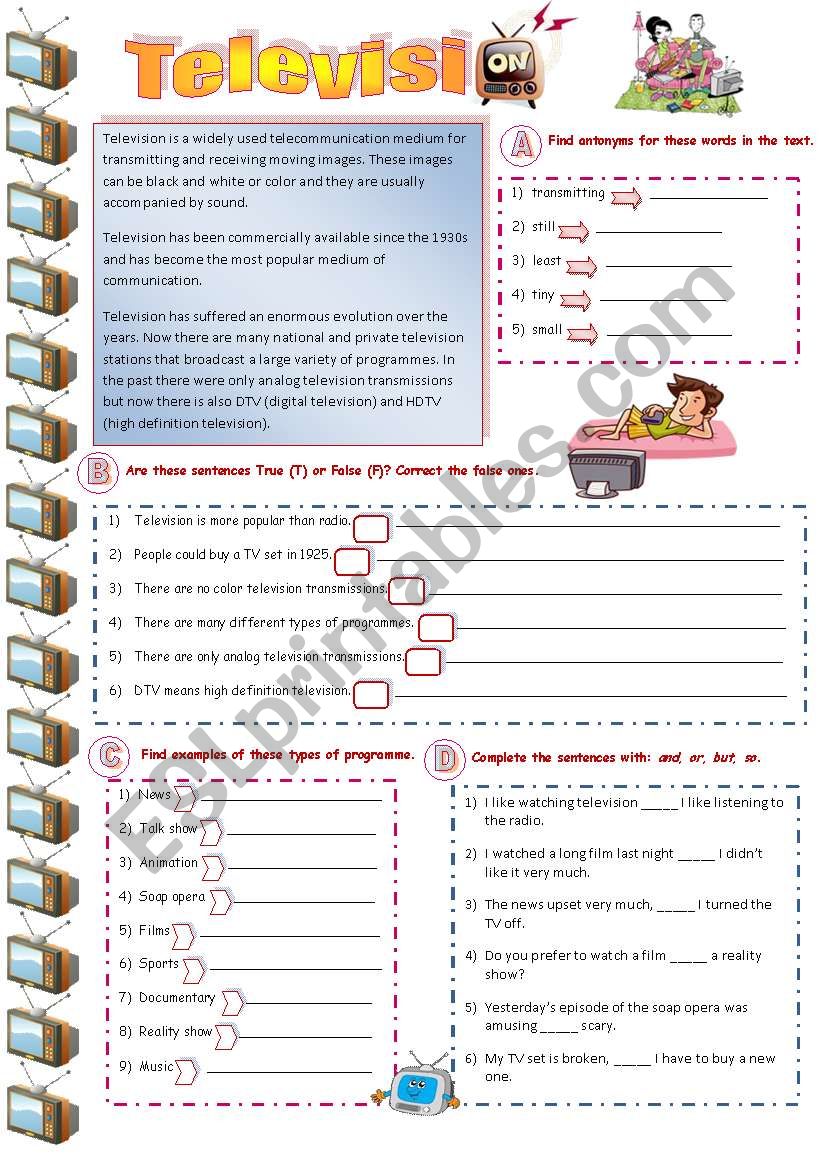 Television worksheet