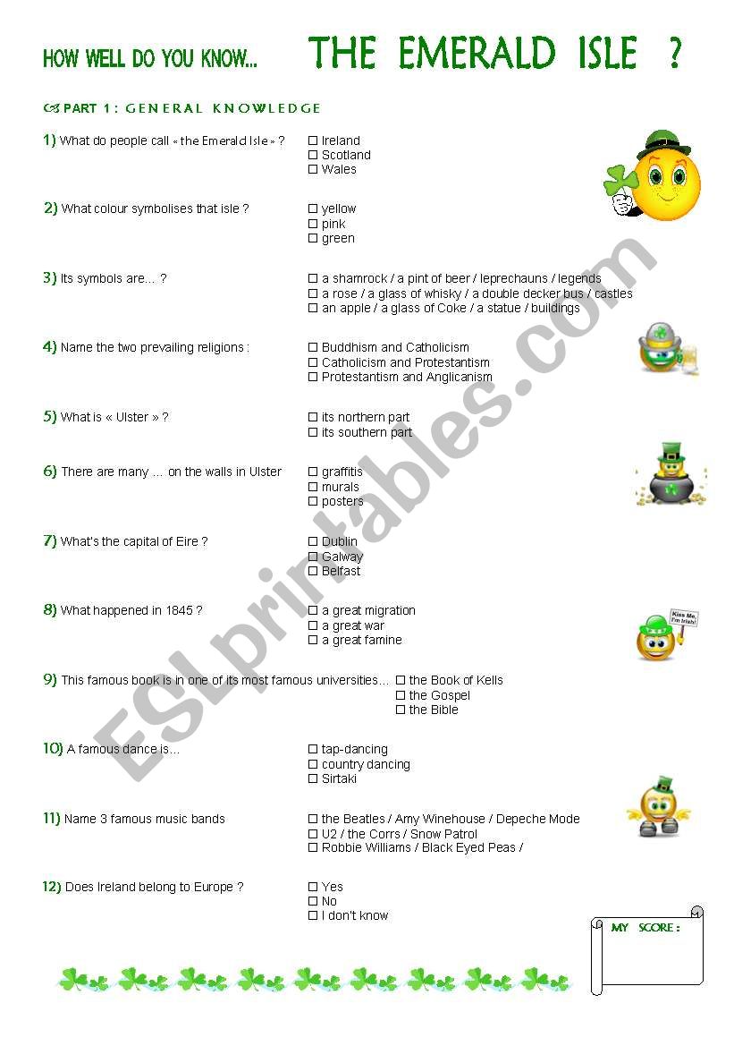 How well do you know... the Emerald Isle ? ( part 1 )