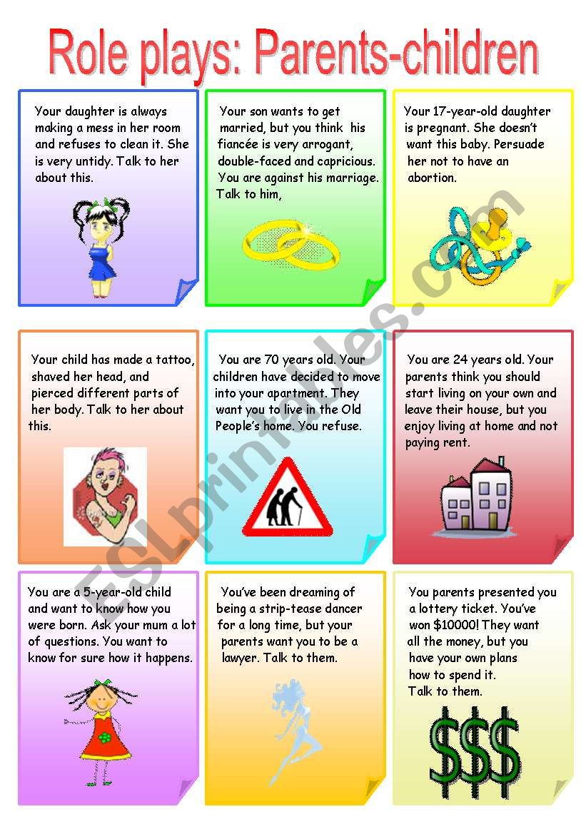 Role plays: Parents-Children worksheet