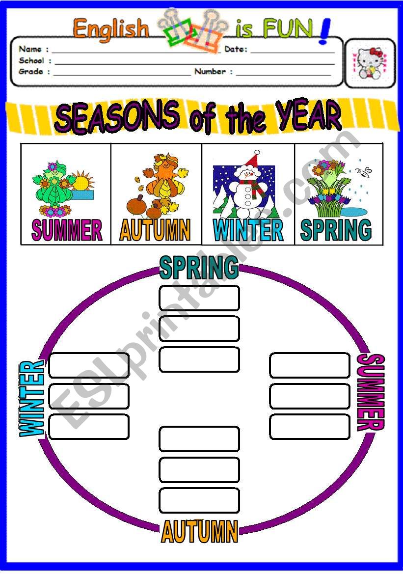 Seasons of the Year worksheet