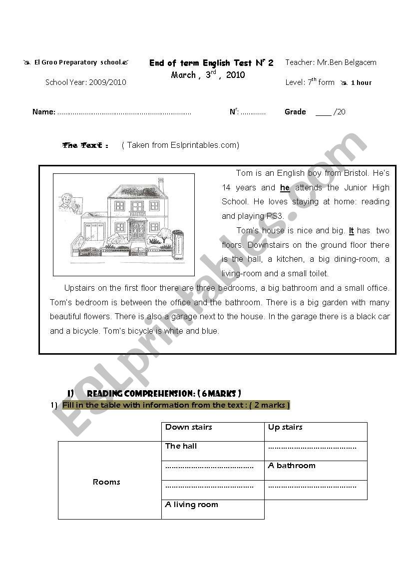 end of term test n2 worksheet