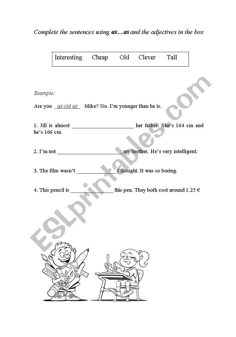 As...as worksheet