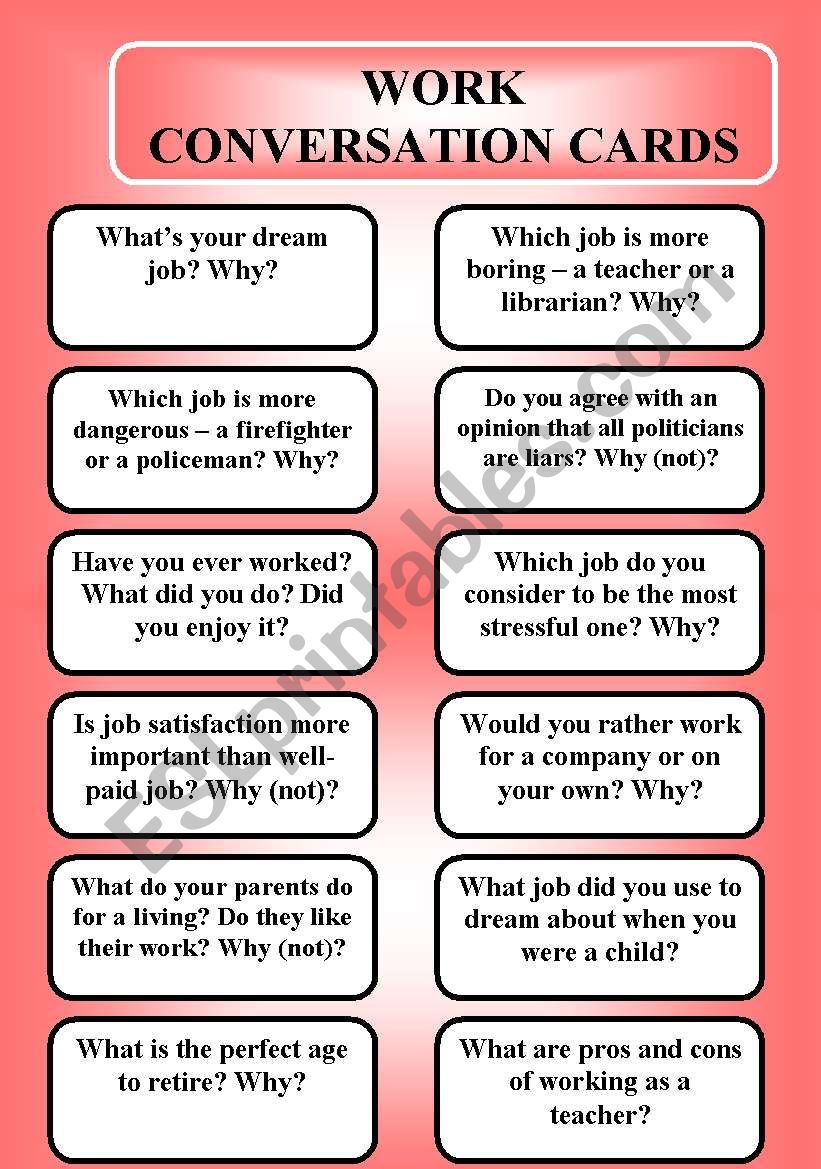 Work - conversation cards (editable)