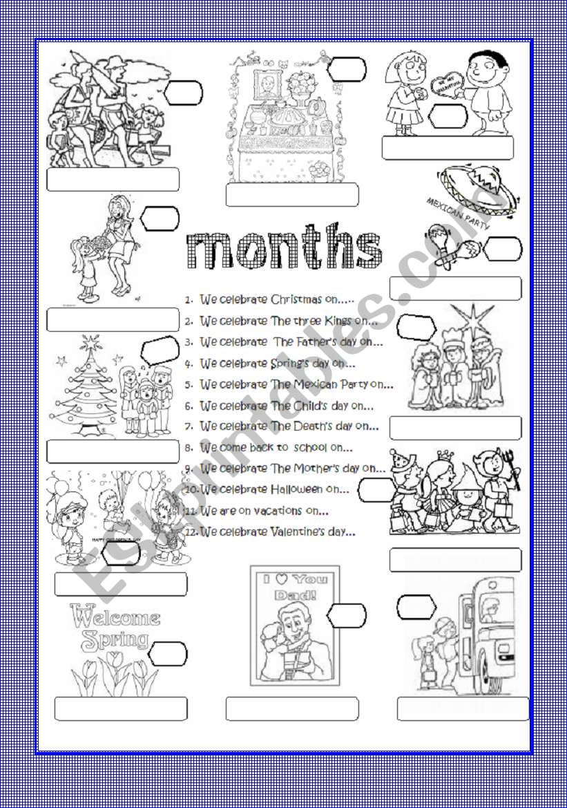 MONTHS worksheet