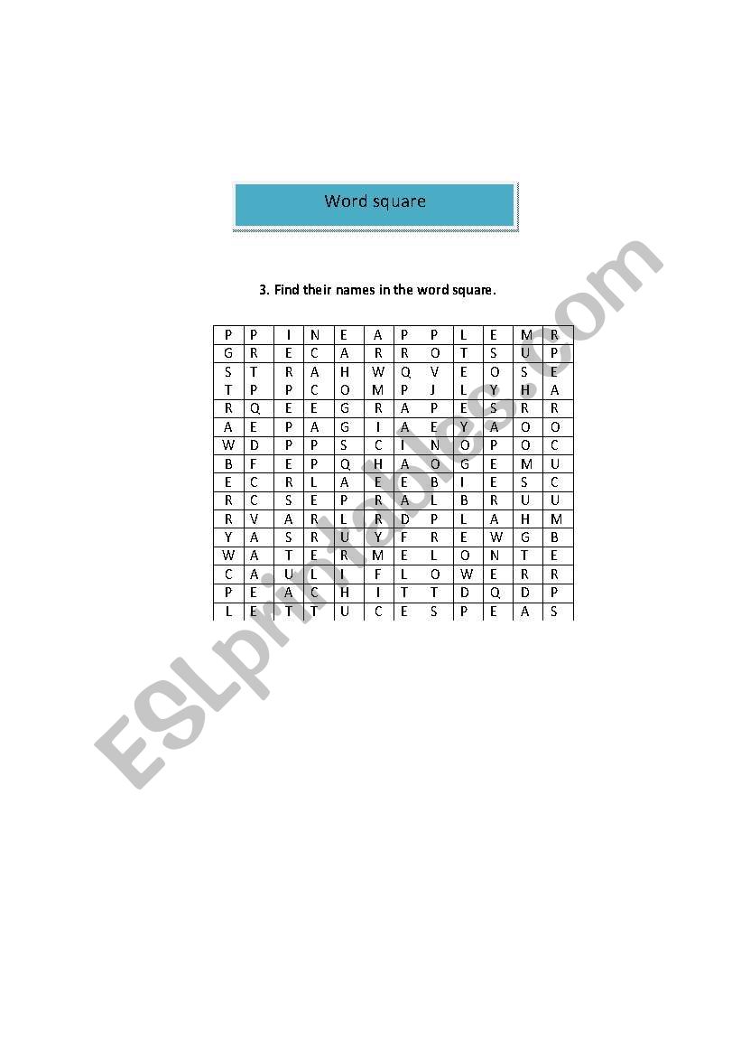 Fruit & vegetables2 worksheet