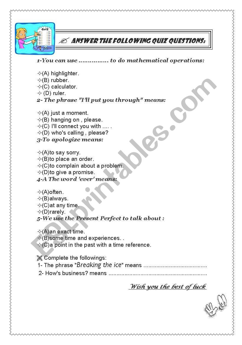 quiz 4 phrases being used in conversation