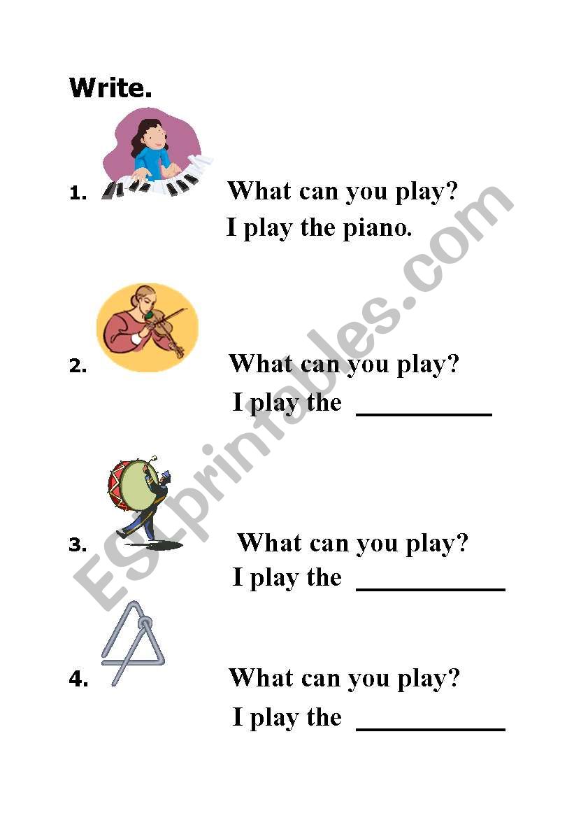 I am the music man worksheet