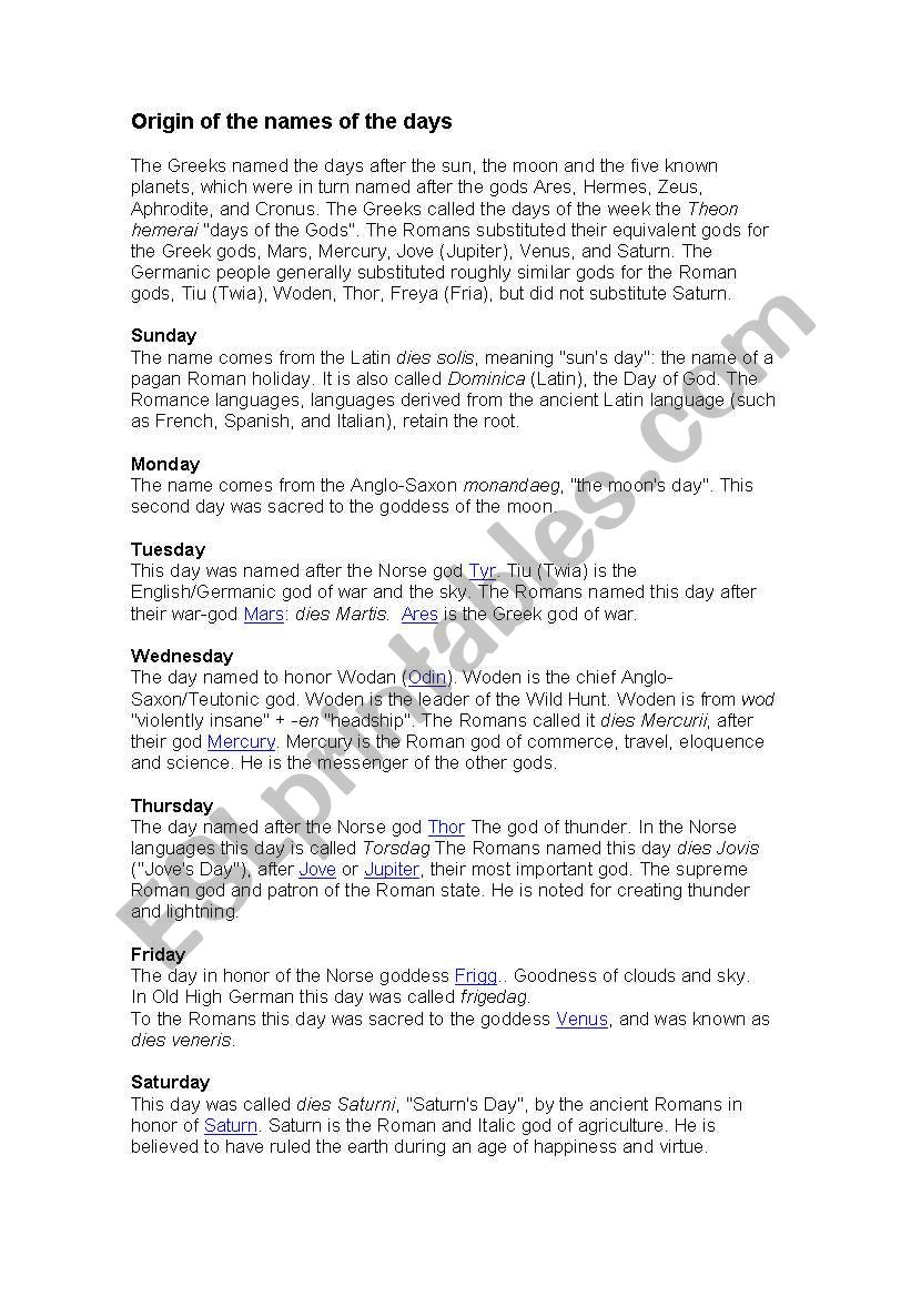 origin-of-the-days-of-the-week-esl-worksheet-by-noriko73