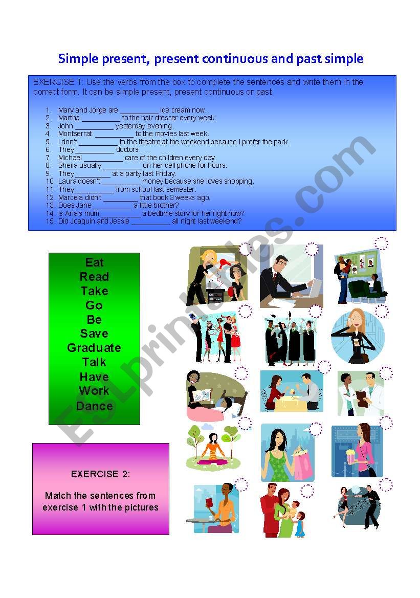 Simple present, present continuous & simple past