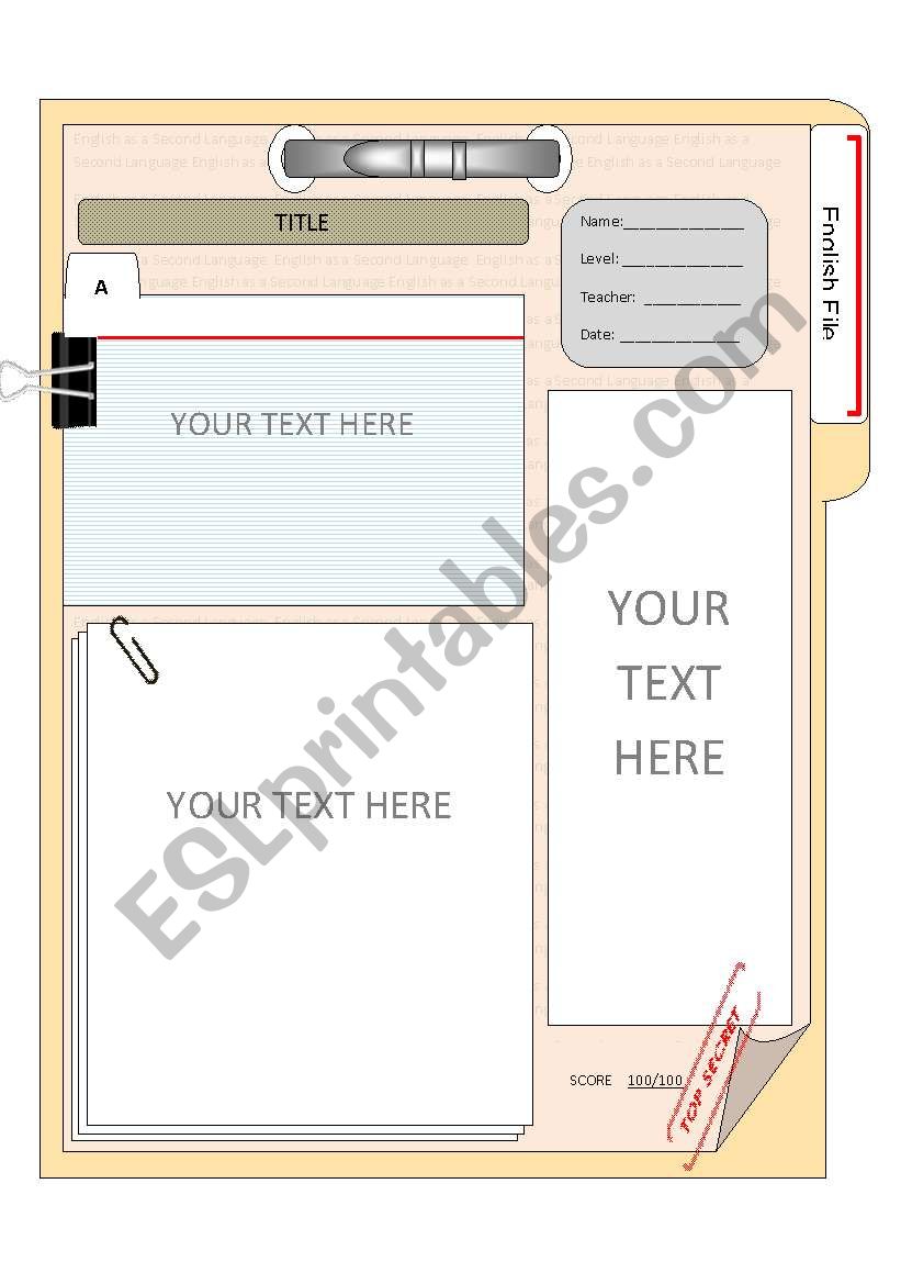 Top Secret File Template worksheet