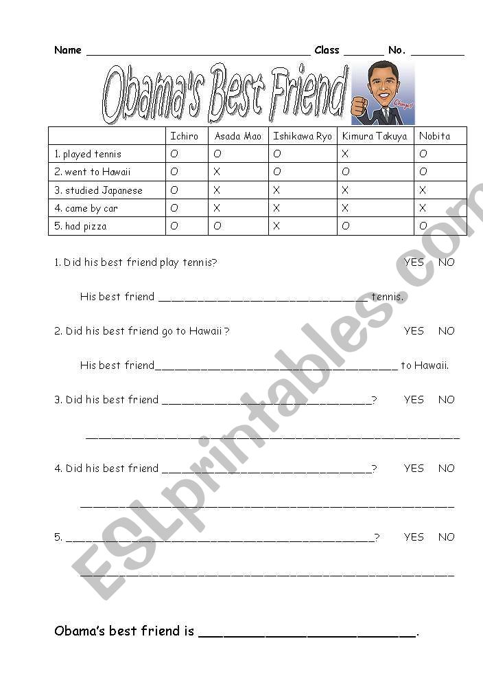 Obamas Best Friend worksheet