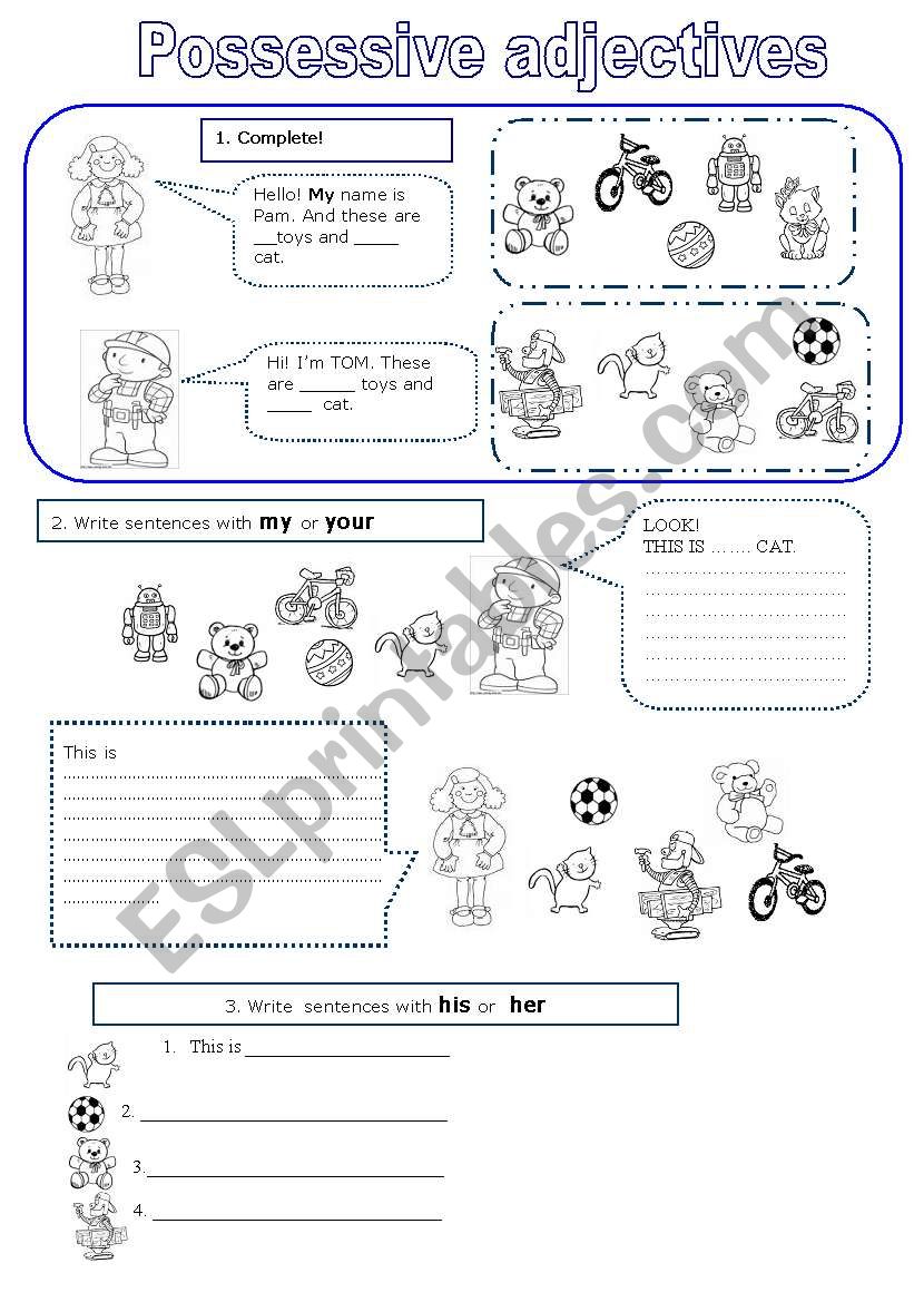 possessive adjectives worksheet