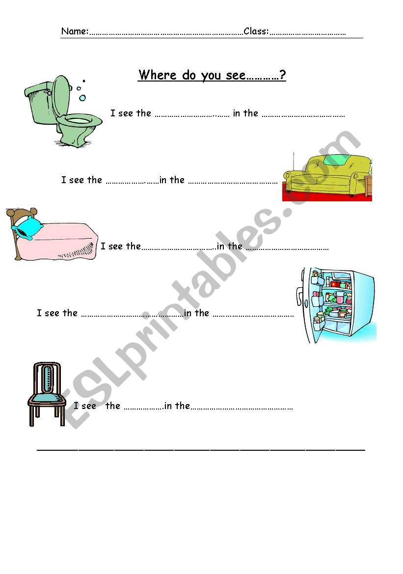 where do you see....? worksheet