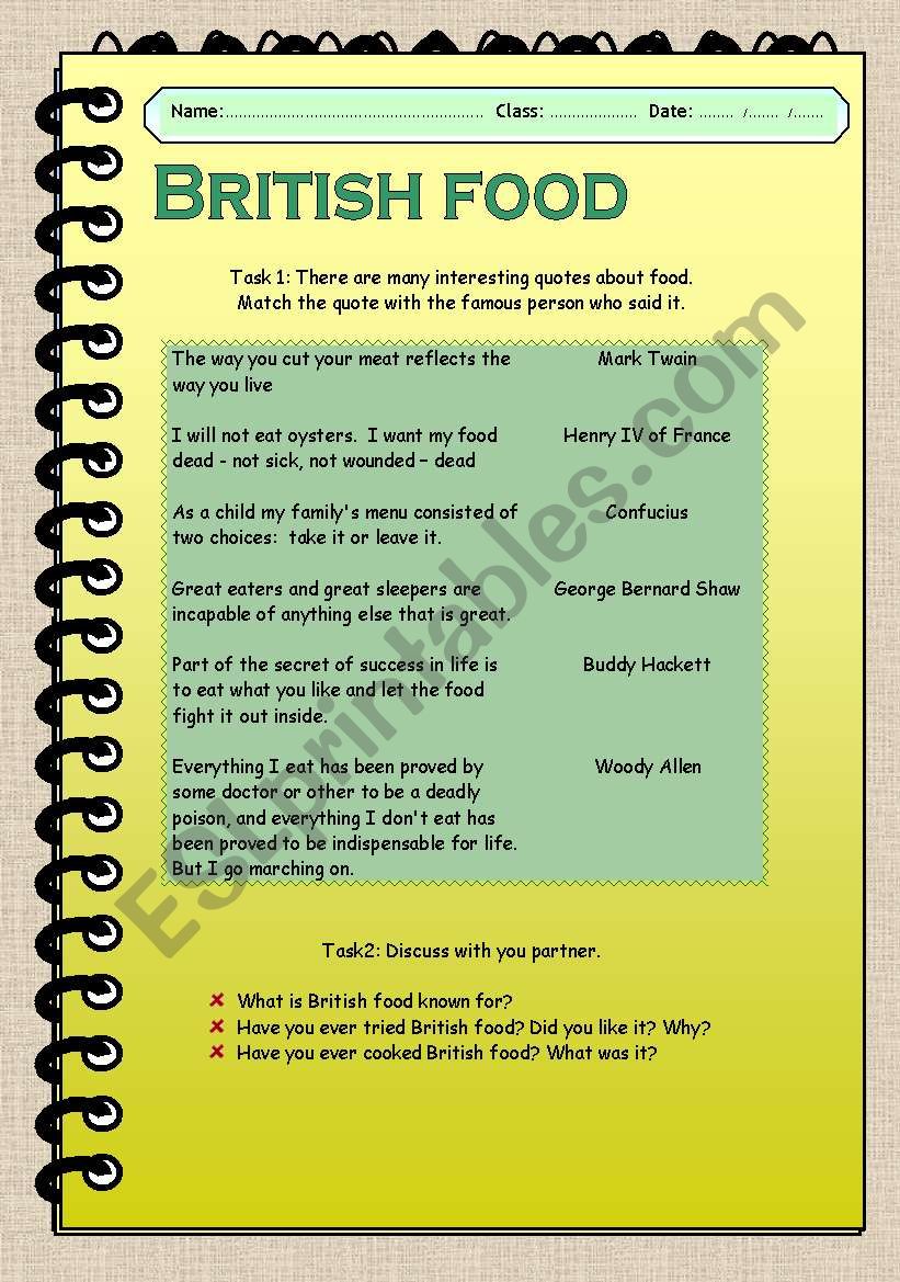 British food. Ways of Cooking.