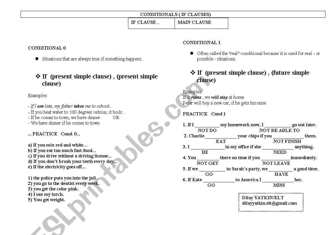 conditionals exercises worksheet