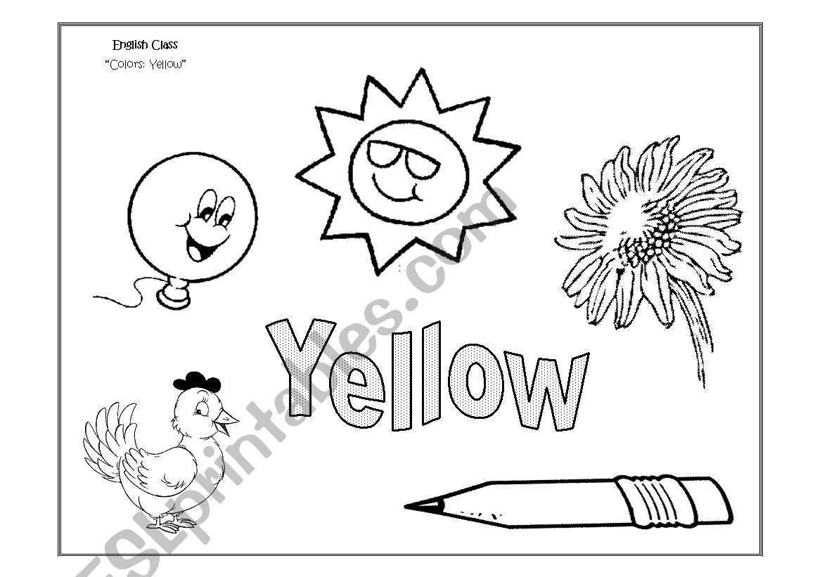 Colours: Yellow worksheet