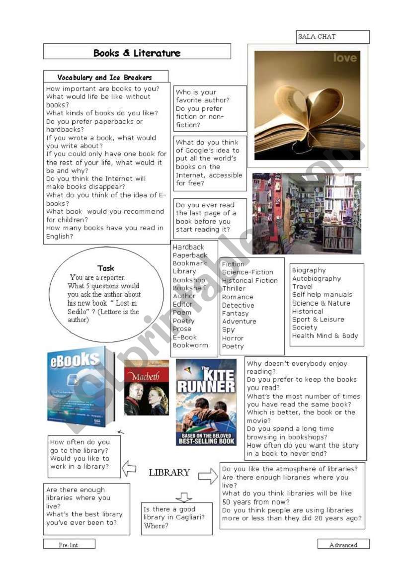 Books & Literature worksheet