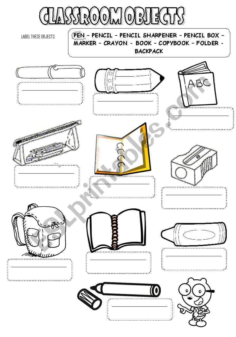 CLASSROOM OBJECTS GLOSSARY (I) ( 2pages)