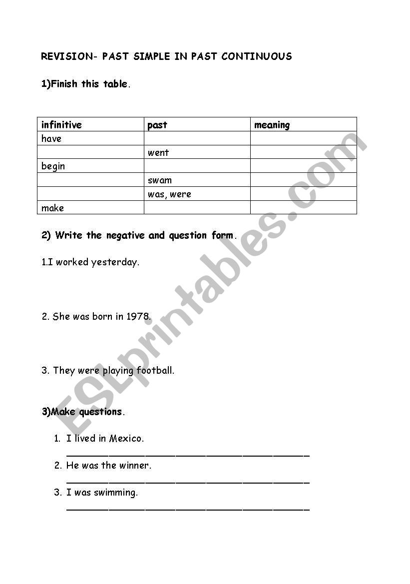 Past  Simple worksheet