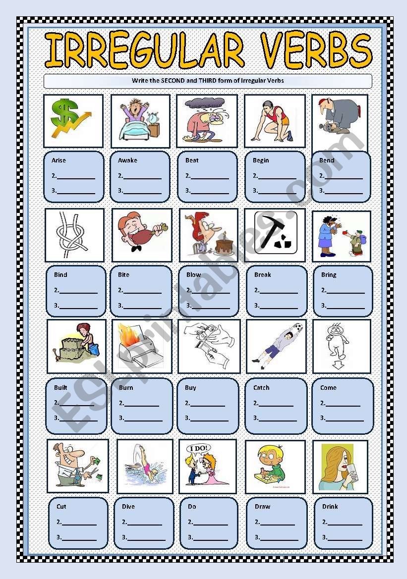 IRREGULAR VERBS  ACTIVITY worksheet