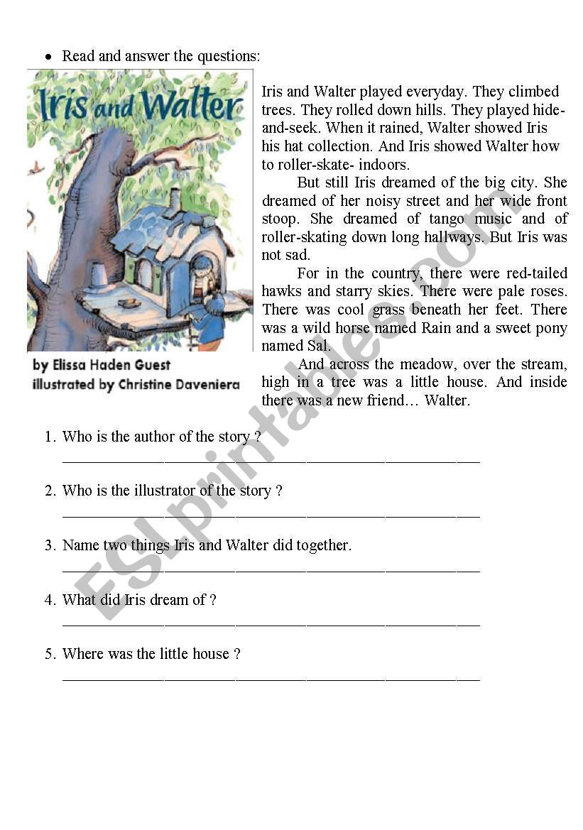 Iris and Walter worksheet