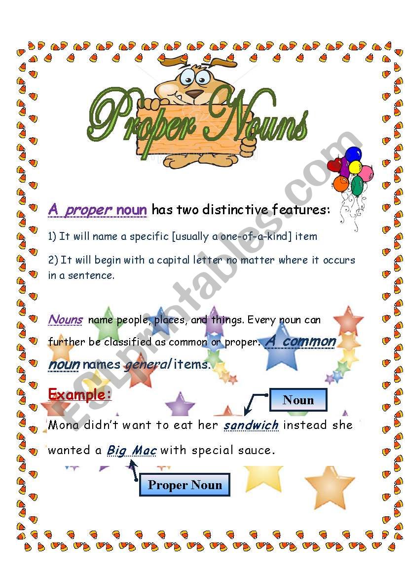 proper nouns worksheet