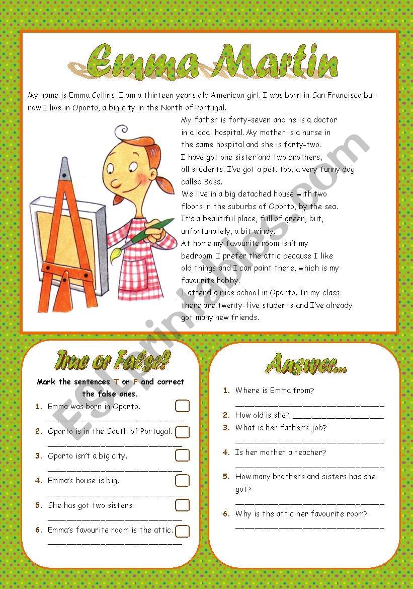 EMMA MARTIN worksheet