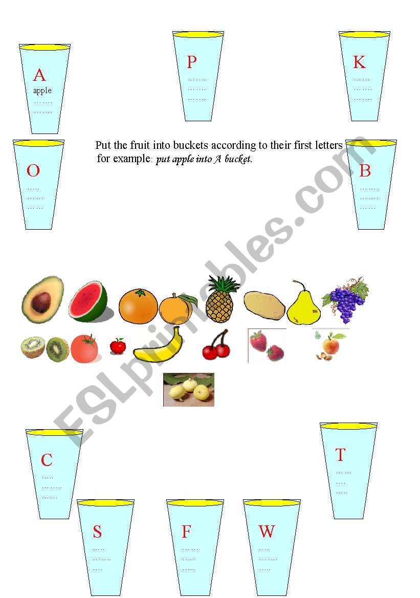 fruit worksheet