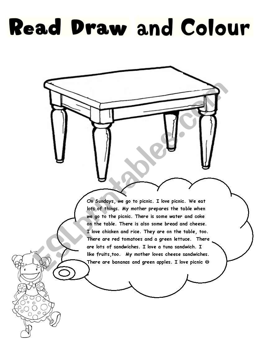 draw foods worksheet