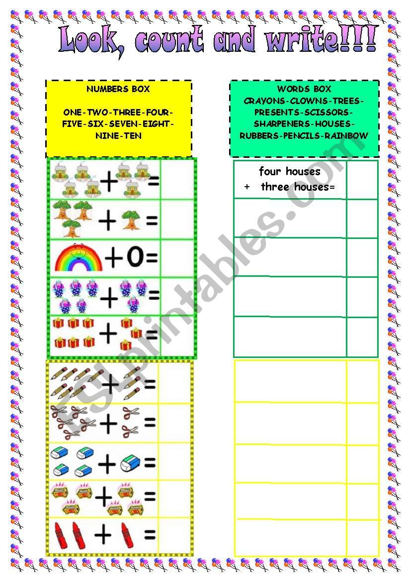 look, count and write part 2  worksheet