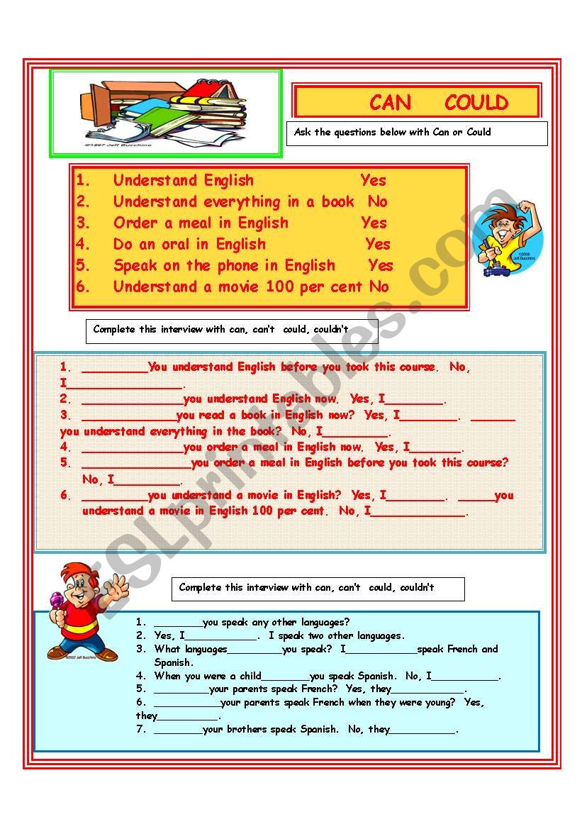 CAN/COULD worksheet