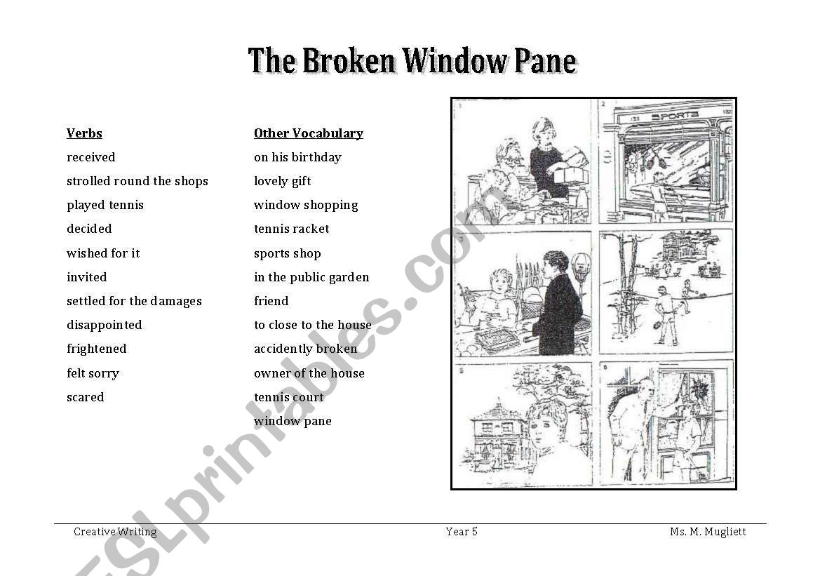 The Broken Window Pane worksheet